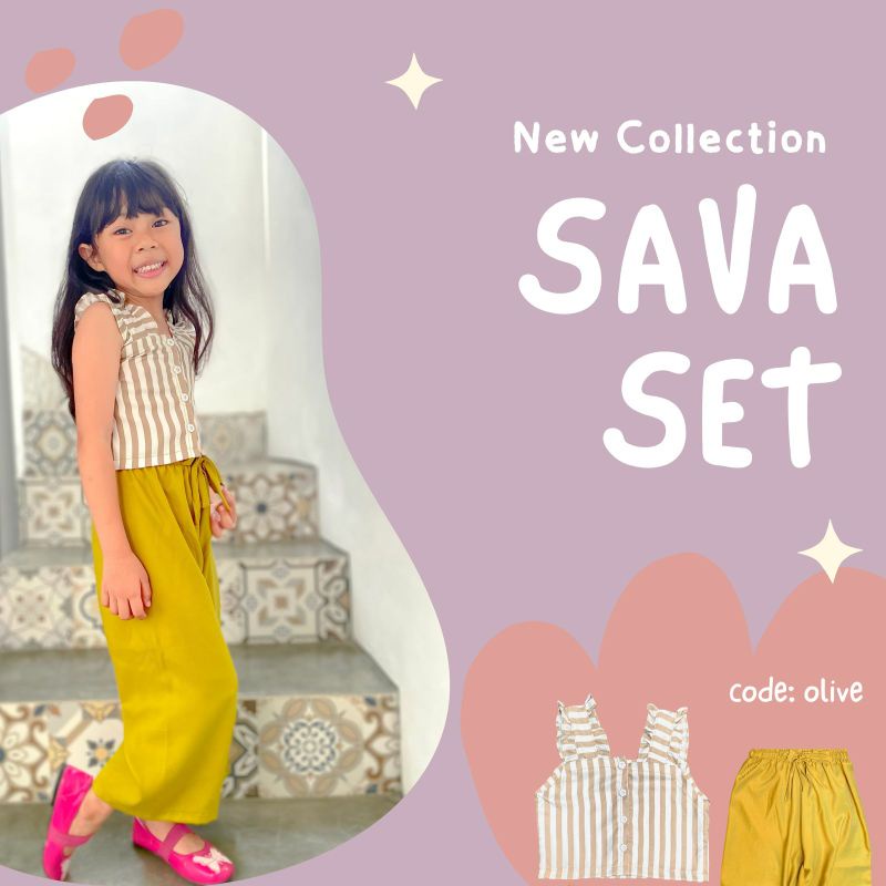 SAVASET (OLIVE) - Setelan Anak Perempuan | Baju Anak Perempuan 3 Tahun | Baju anak perempuan 6 Tahun