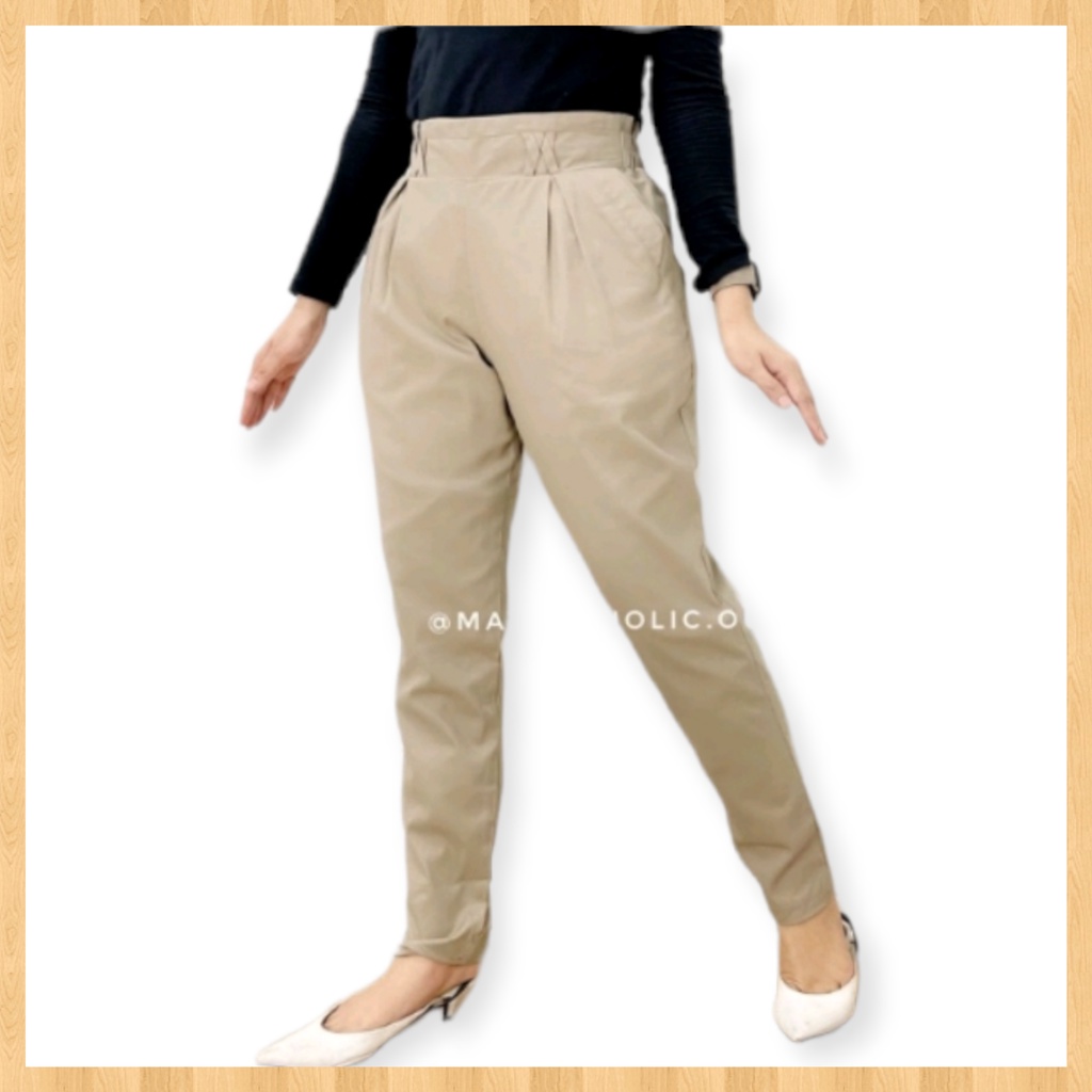Celana Panjang Pants Bahan Katun Twill Stretch Fauzira Wanita Model Stylish Kekinian