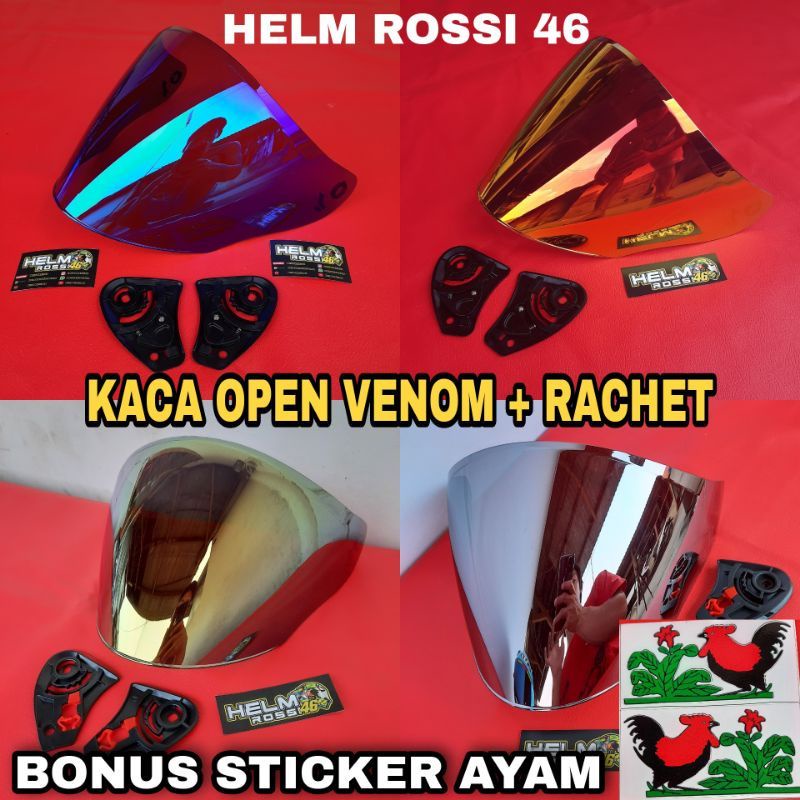 Kaca Visor Kyt KYOTO Venom Pnp Dj Maru Centro Metro Galaxy DYNAMIC GIX G2 DYR Visor Iridium Silver Gold Blue Red Merah Biru Bening