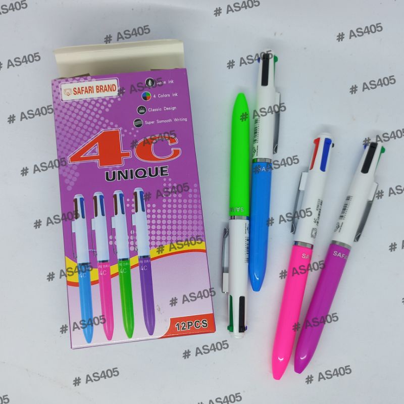 

Bolpen Murah / Pen / Pulpen SAFARI BRAND 4 warna (12 pcs)