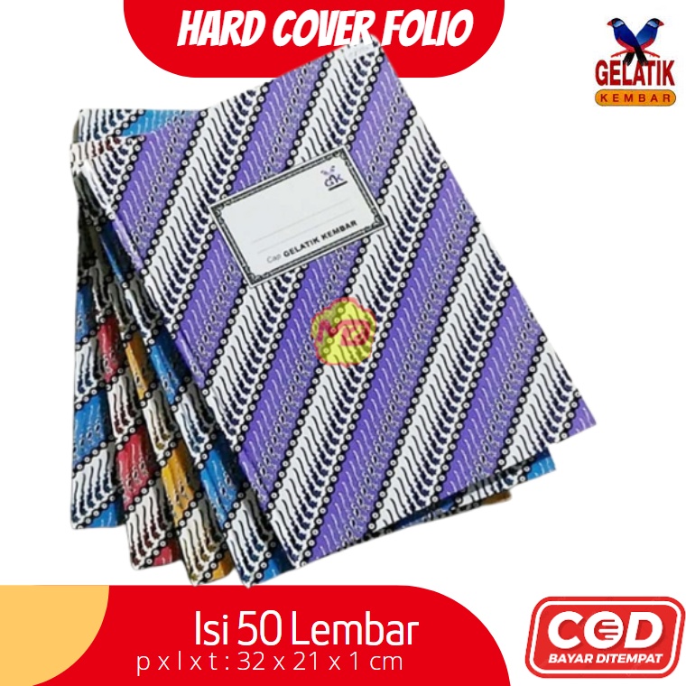 Jual Buku Tulis Hard Cover Folio Hardcover Besar Motif Batik Parang Cap Gelatik Kembar Isi