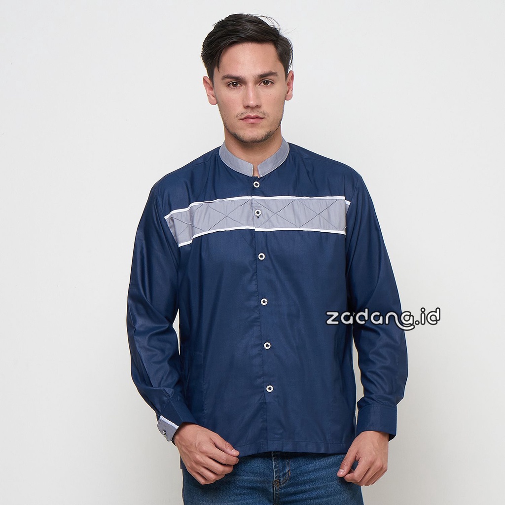 BAJU KOKO KATUN PRIA LENGAN PANJANG MOTIF RAJUT