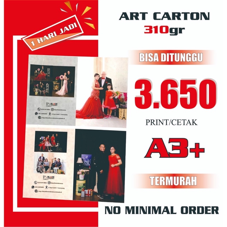 Jual Print A3 Cetak A3 Murah Art Carton 310 Gr 1 Sisi 2 Sisi