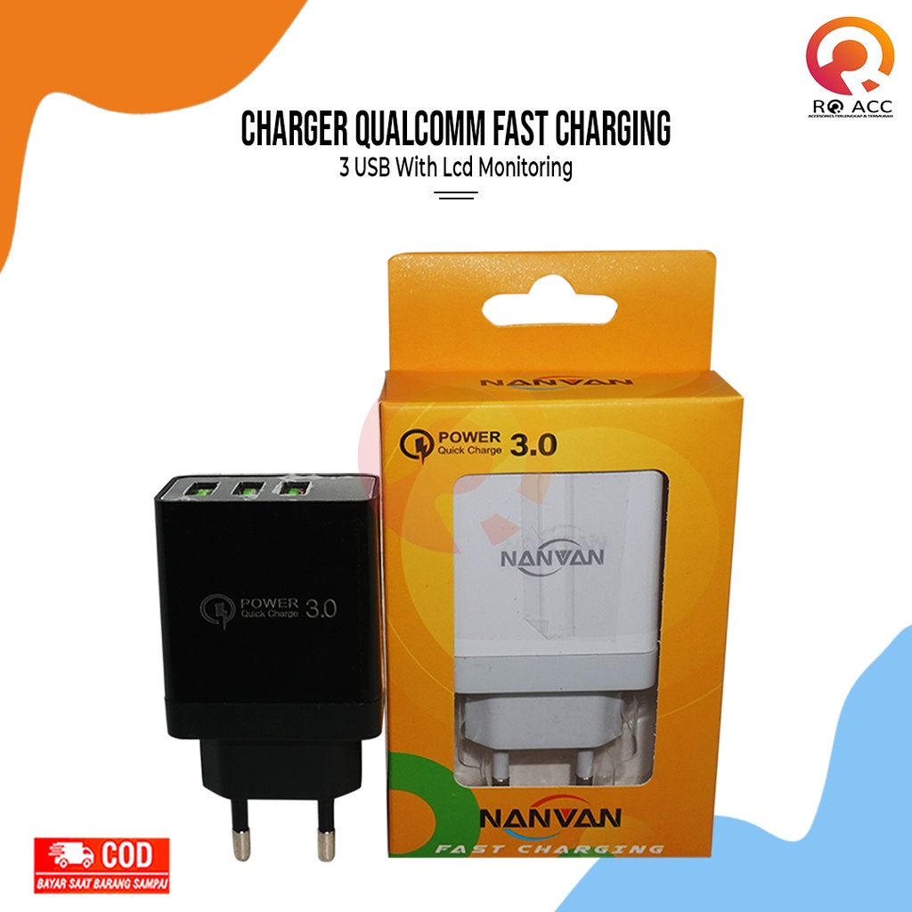 [RO ACC] NVN-PTC02 NANVAN CHARGER FAST CHARGING 3USB WITH LCD MONITORING