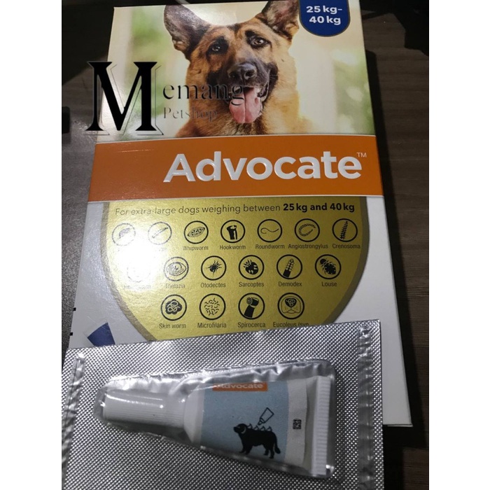 Advocate Dog XL 1 Tube - Obat Kutu - Cacing Anjing 25 - 40Kg