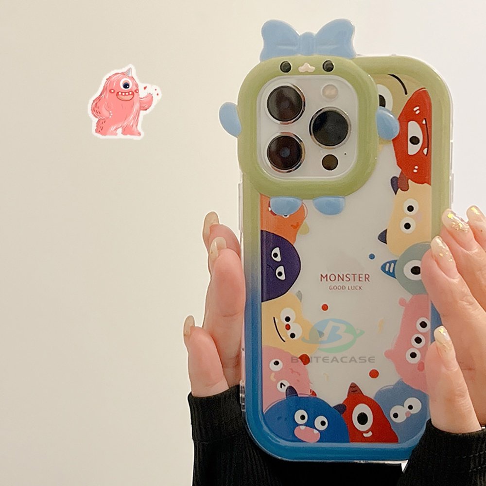 Redmi 10C 10A Note 11 Pro Note11S 9C 9A 10 9T 9 Note10 5G 10s Note9 Note8 Poco M5S X3 NFC M3 Pro Monster Mewah Little Monster Frame Lensa Phone Case Binteacase