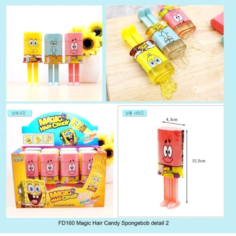 

Kirim Sekarang ￣ [1Pcs]Korean Magic Hair Candy Korea Viral Squidward Spongebob Candy Permen Viral Korea ★