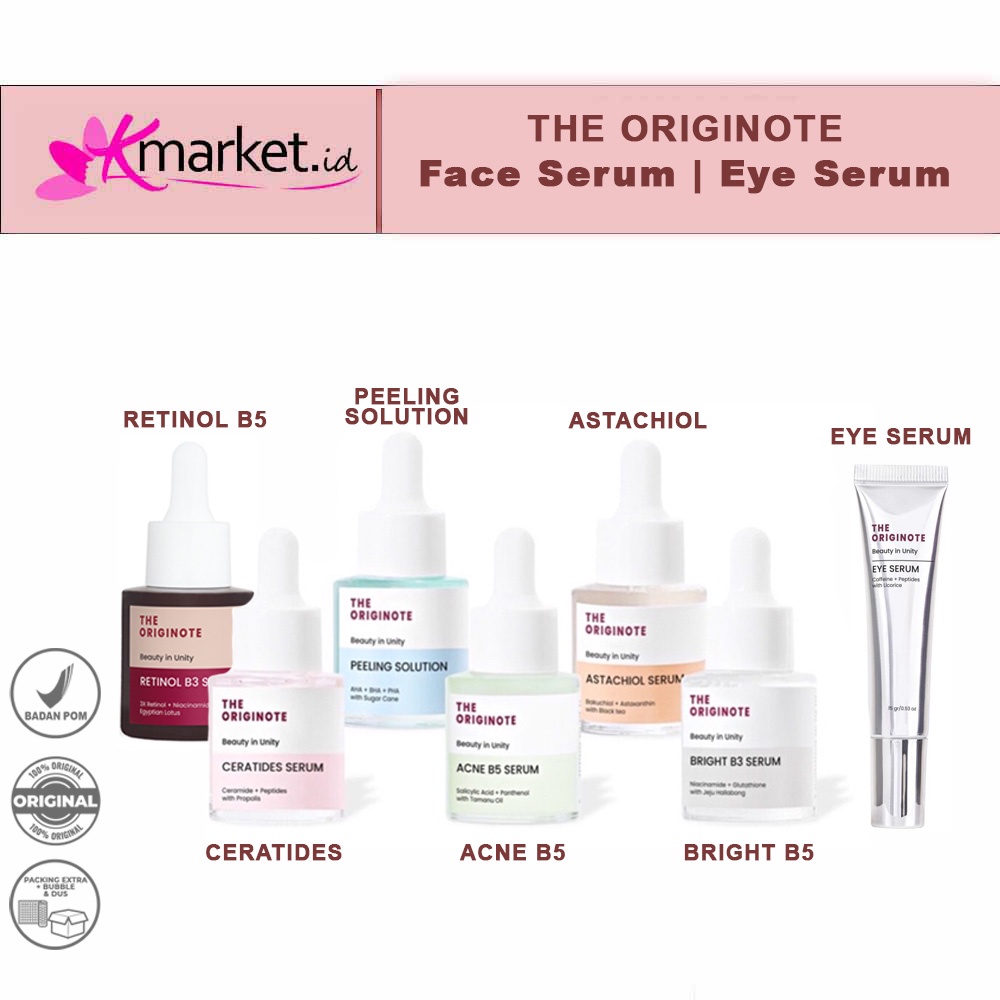 THE ORIGINOTE FACE SERUM 20ML | EYE SERUM 15GR | Acne Spot Cream 10gr | 2in1 Eye Lash Serum Eyelash Brow Serum