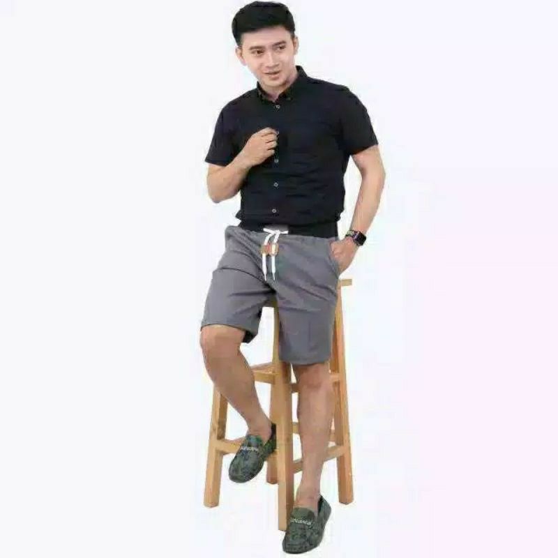 Celana Pendek Chino Rip Pingging Kolor Pria Cowok Dewasa Bahan Katun twill combat Stretch Melar Elastis