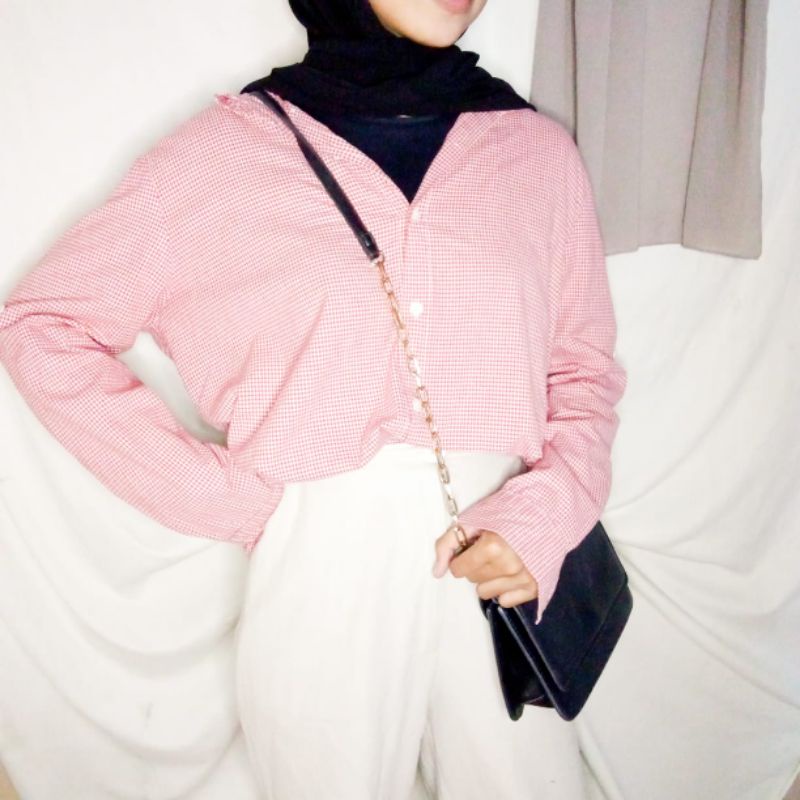 Preloved Kemeja Merah Kotak Kotak