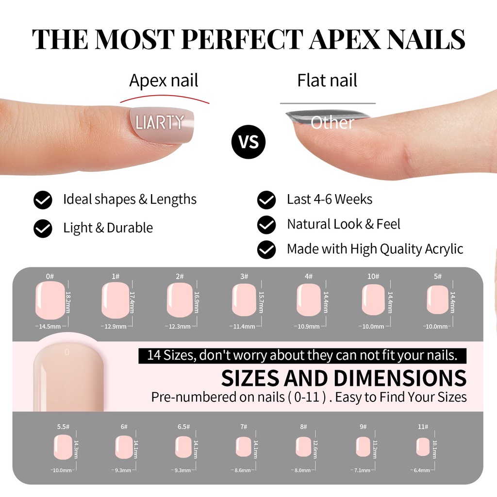 【1-3 Days Delivery】168PCS Foreverlily Nails in 14 Sizes 6 Colors High-Quality Kemasan StripPalsu Baru Fake Nails Palsu 3d Kuku Palsu Polos French Manicure Nail Beauty Tools