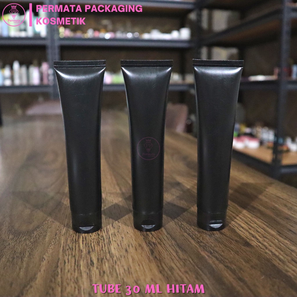 Tube 30ml Hitam / Blank Tube 30ml Hitam Fliptop
