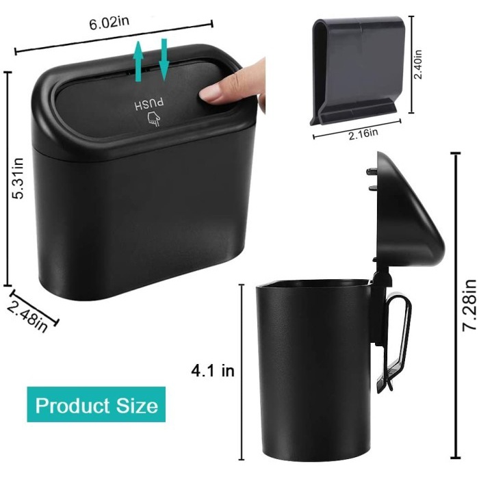 TEMPAT-SAMPAH-MOBIL- TEMPAT SAMPAH MINI PORTABLE TRASH BIN PUSH TONG SAMPAH MOBIL GANTUNG