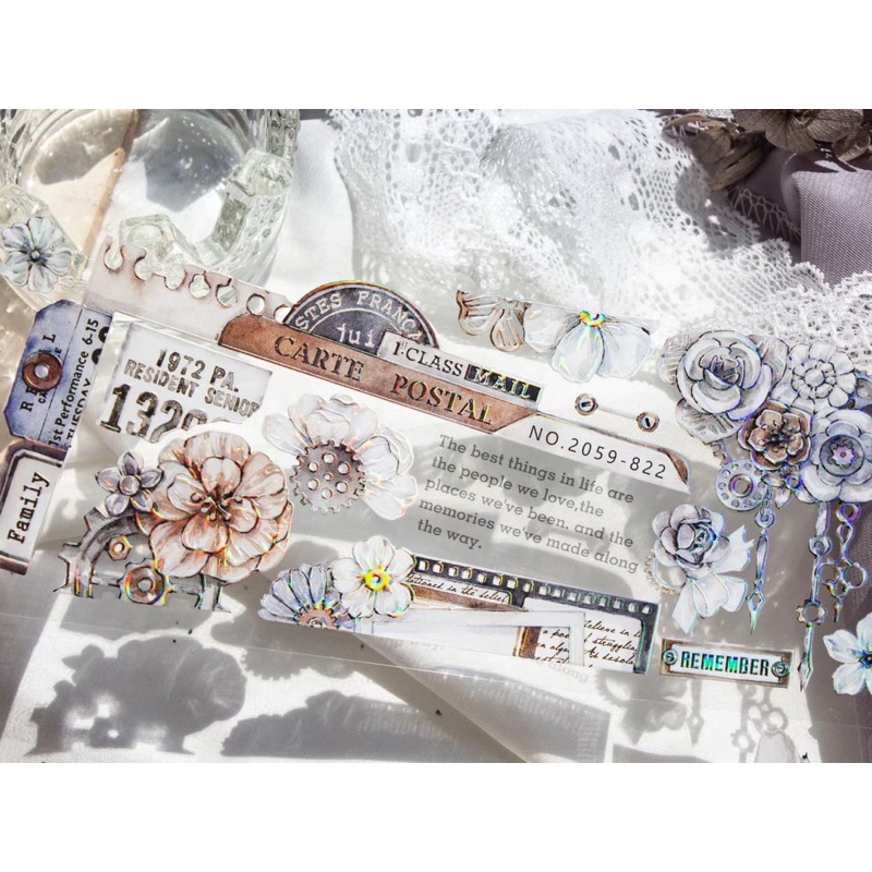 

TimeGrid Vintage Flower Washi & PET Tape