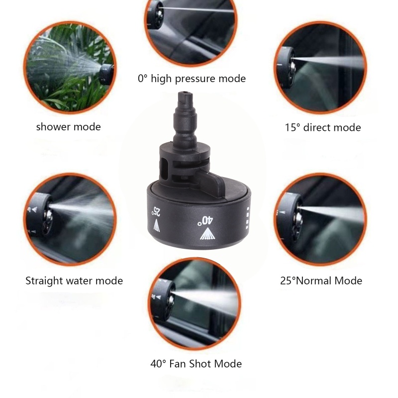 6in1  Nozzle High Pressure Washer 1/4 Inch Plastik Adjustable Nozzle Cuci Mobil Sprayer Kabut Hose Nozzle