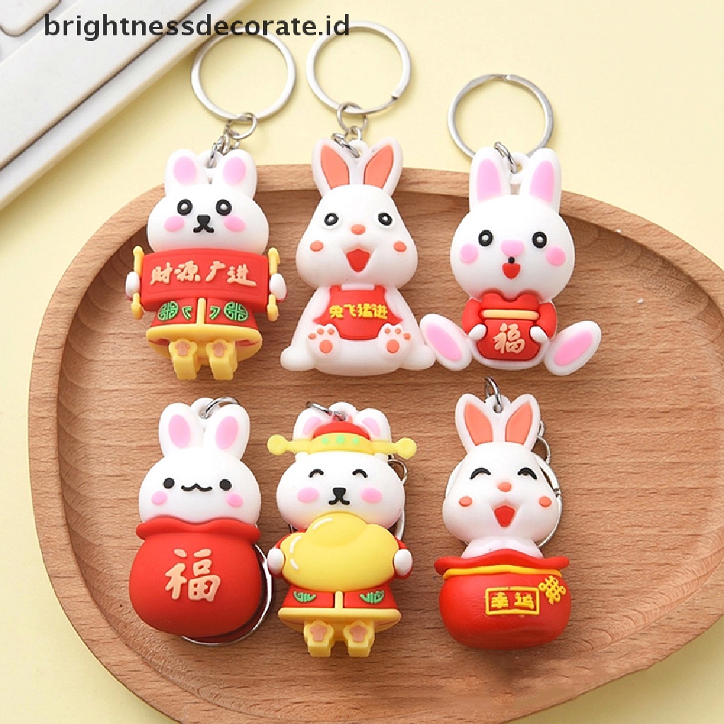 [Birth] 2023kunci Kelinci Tahun Baru Kartun Fortune Rabbit KeyChain Gantungan Kunci Mobil Cincin Mahasiswa Pasangan Tas Liontin [ID]