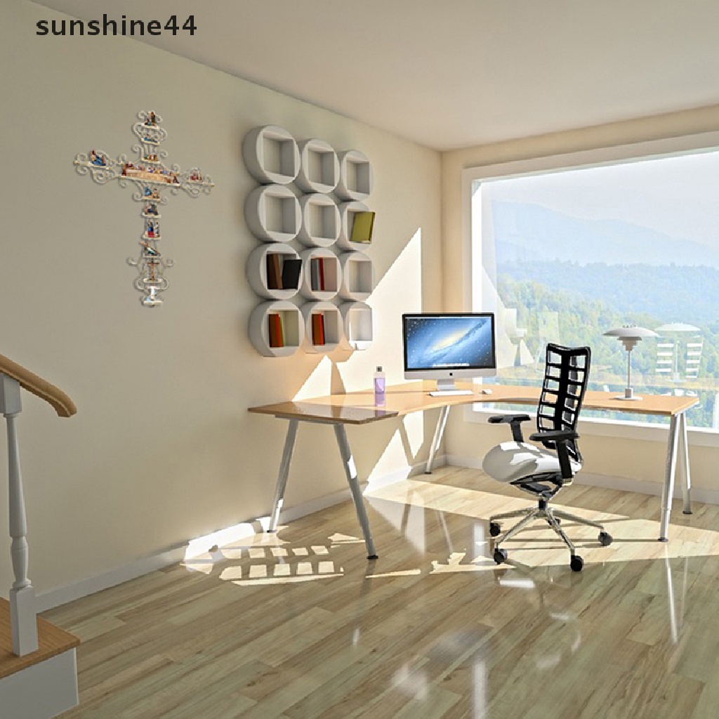 Stiker Salib Pajangan Sunshine The Life of Christ Wall Decal Aksesori Kitab Suci.