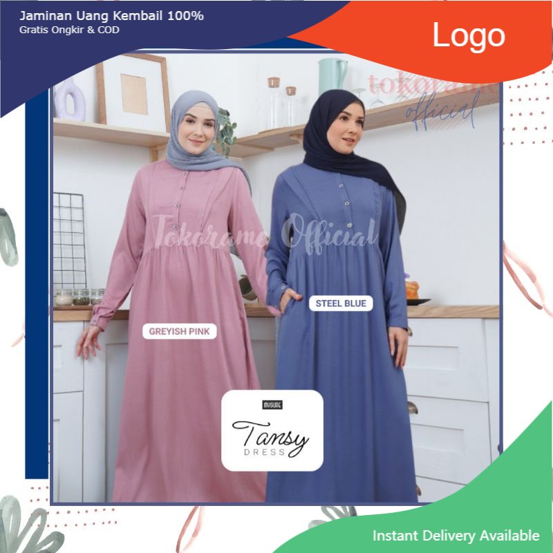 Gamis Muslim Dewasa Tansy Dress Busana Muslimah Remaja Terbaru Original Mysure
