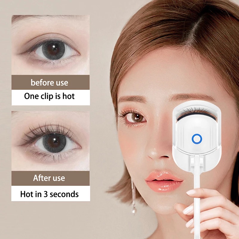 Portable USB Rechargeable Heated Eyelashes Curler Tahan Lama Alat Makeup Bulu Mata Elektrik Perm Bulu Mata Dengan 2tingkat Temp Efek Pengeritingan Pemanasan Cepat