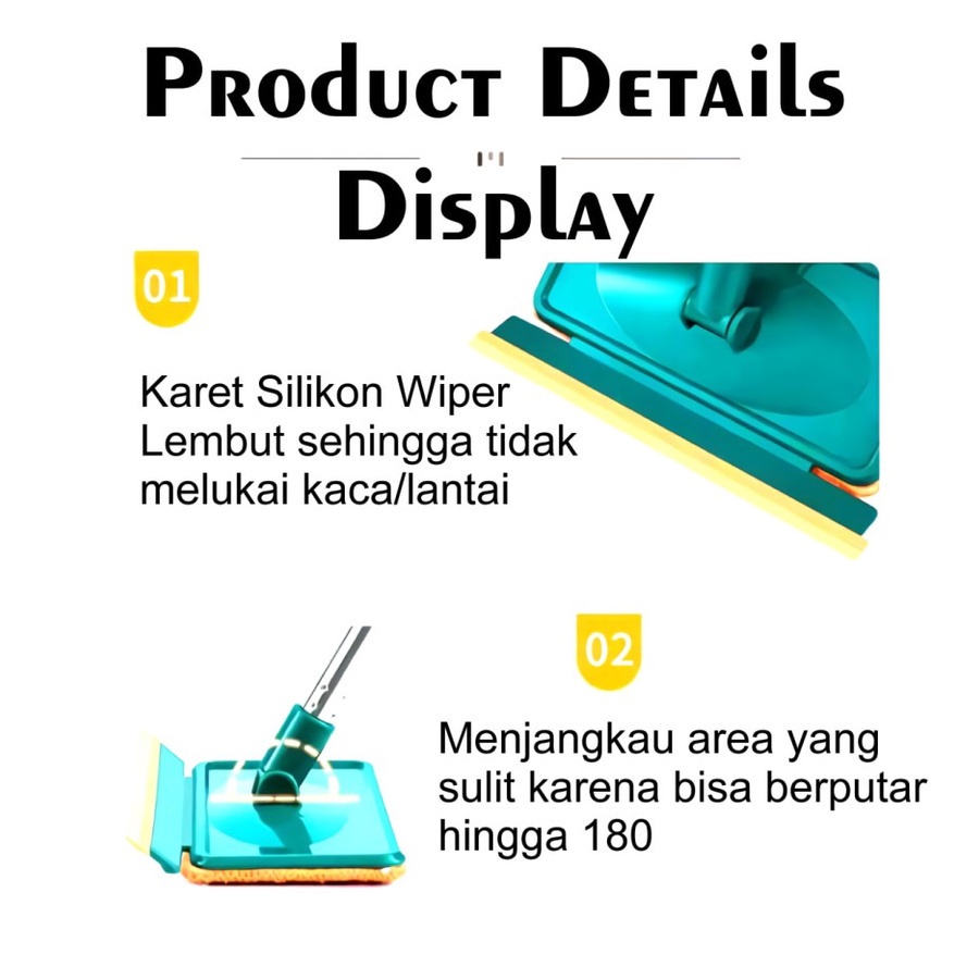 【COD】Alat Pembersih Kaca/ Wiper Kaca/ Window Wiper Teleskopik/kaca Cleaning Brush/Jendela Wipper 2in1