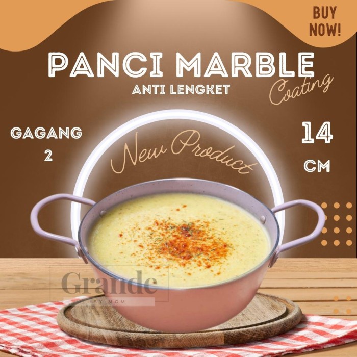 Gagang2 Panci Marble 14cm Panci susu Sauce Pot Mini Anti Lengket