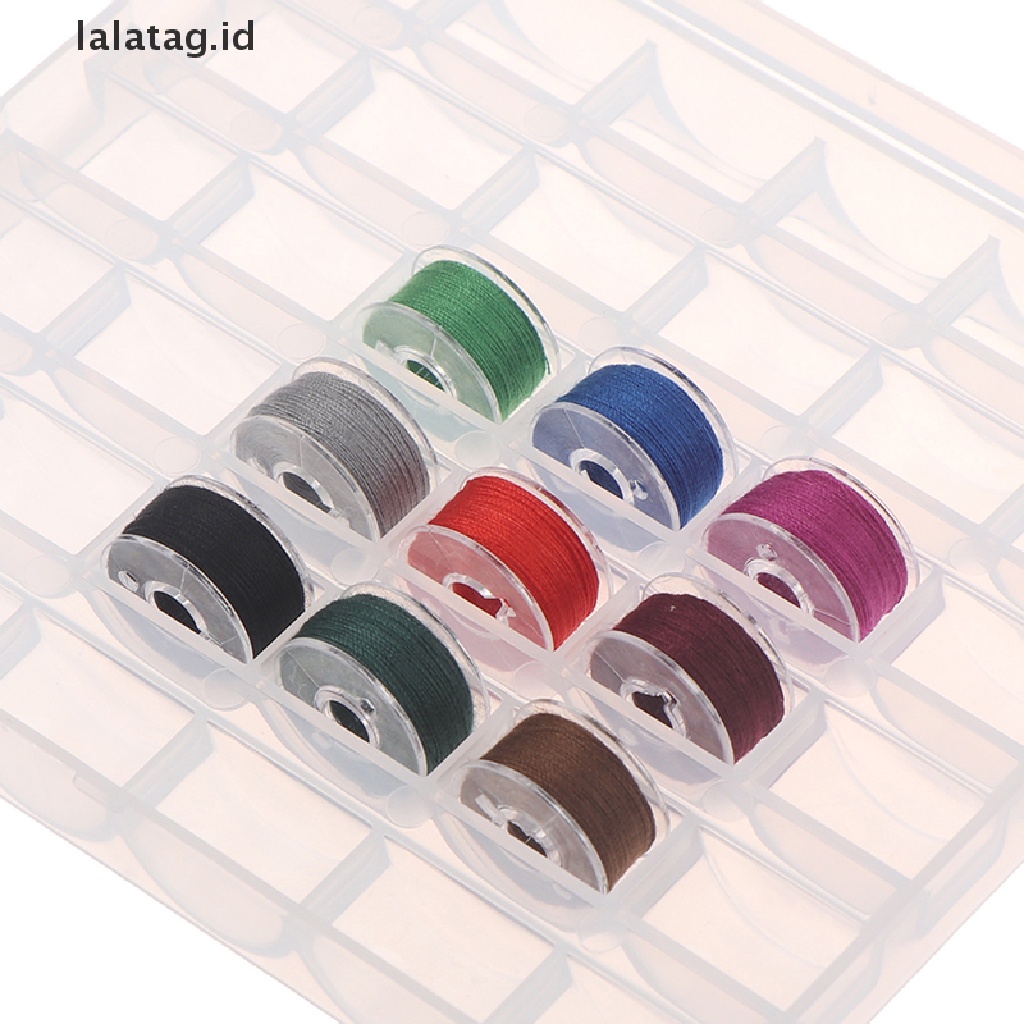 [lalatag] 36kuntum Bobbins Kosong Mesin Jahit Bobbin Case Organizer Storage Kotak Plastik [ID]