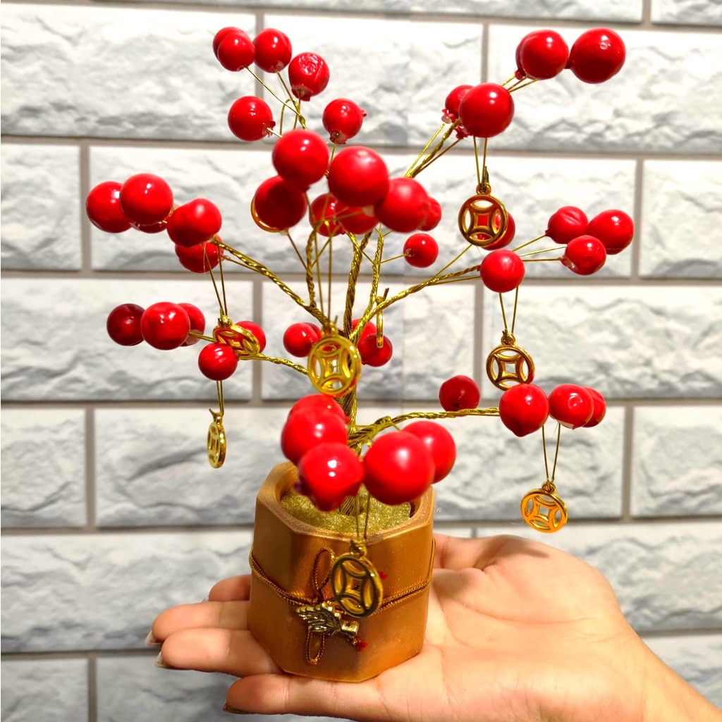 Pajangan Red Cherry Tree - Pajangan Imitasi dekorasi cantik