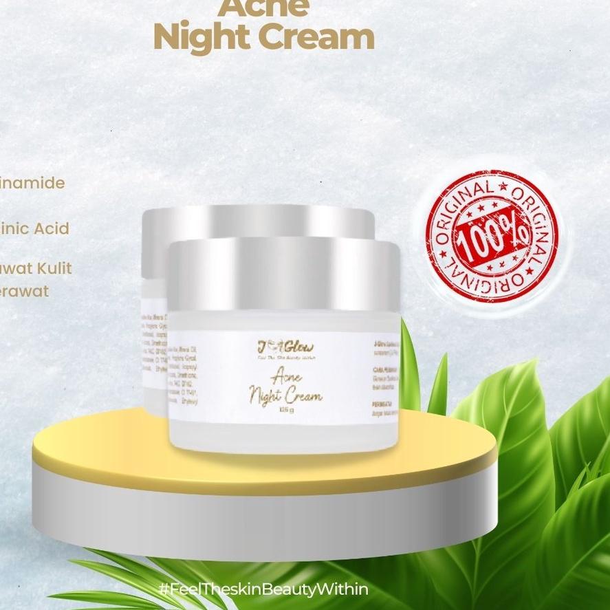 ♨ J-glow Cream Malam Acne/Extra Acne - Jglow Skincare Cream Malam 100% Original ♗