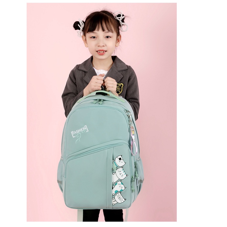 Diobrale - Tas Ransel Sekolah Anak Remaja Terbaru Motif Kartun Karakter Serangkai Kucing Aesthetic Traveling SD SMP SMA Ransel Korea Murah Tas Punggung Anak Perempuan