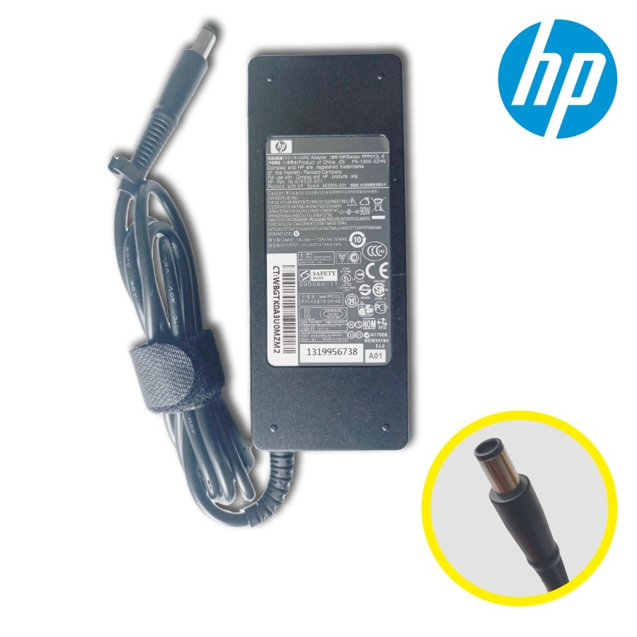 ORIGINAL ADAPTOR HP 19V 4.74A (7.4x5.0MM)PIN DV5 DV6 CQ43 CQ42 8540 8560 6515 8530P 6930P CQ71 CQ70 CQ60 4710S  NC6400 2230s 6510b 6710b