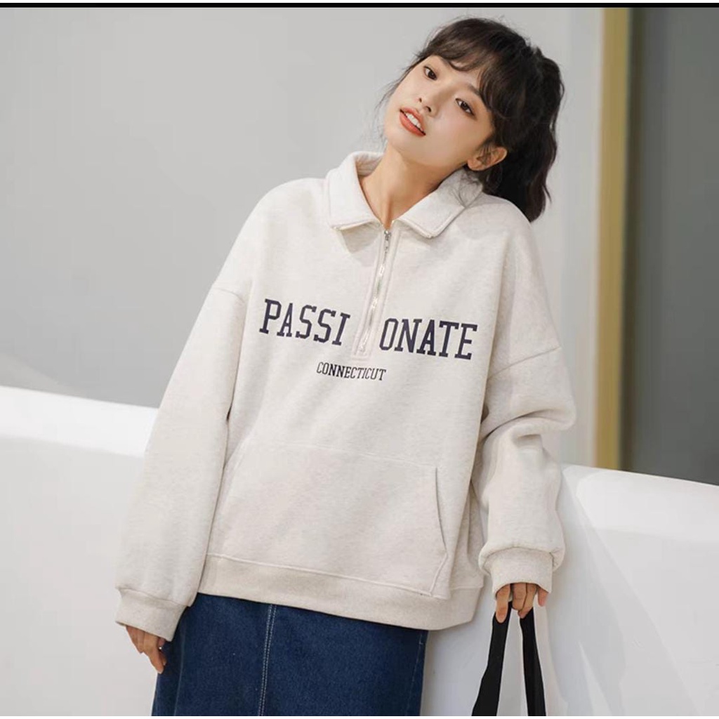 PASSIONATE ZIPPER SWEATER || JACKET RESLETING KERAH TURTLENECK(IC)