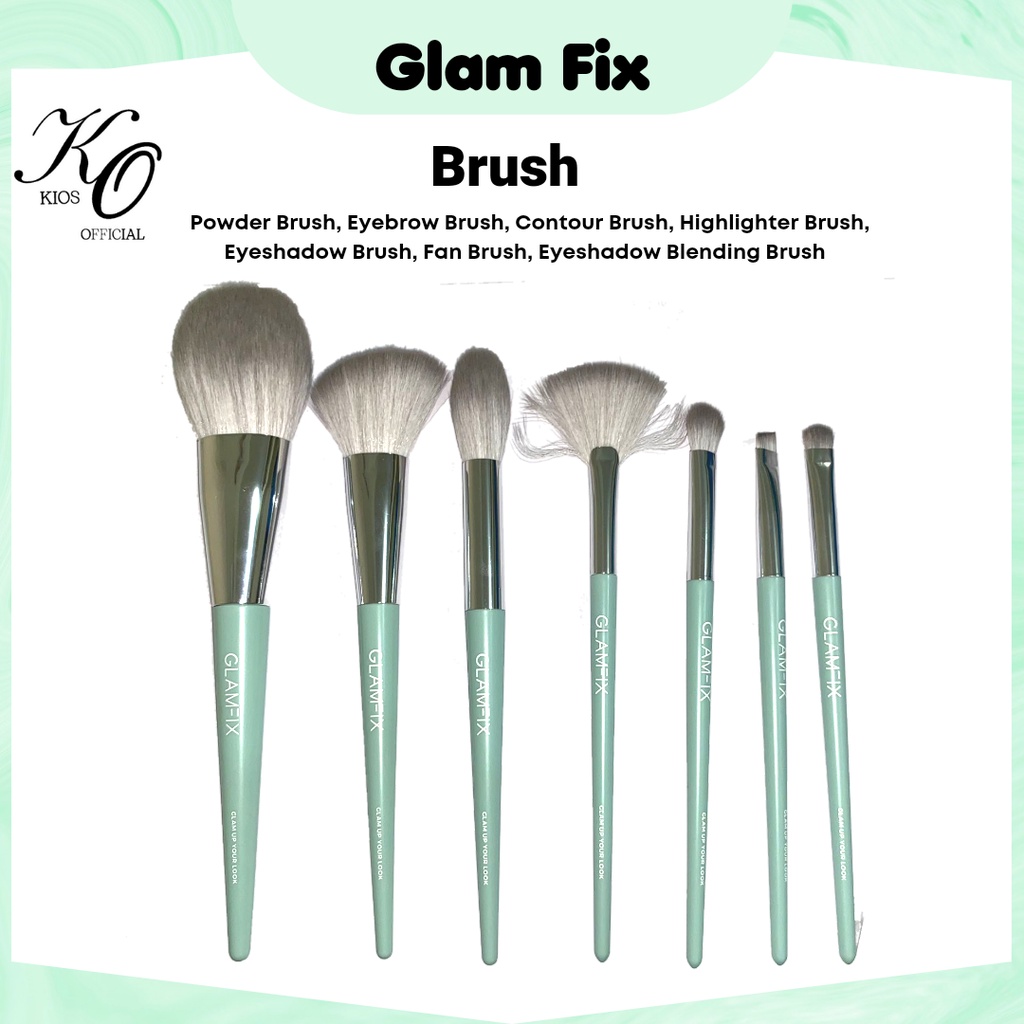 Glam Fix Flawless Powder Brush | Countour Brush | Fan Brush | Highlighter Brush | Eyebrow Brush | Eyeshadow Blending Brush