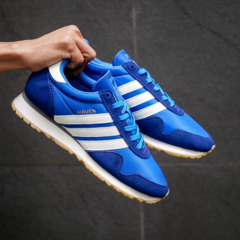 Adidas Haven Blue White Sol Gum Original OEM Sneakers Pria