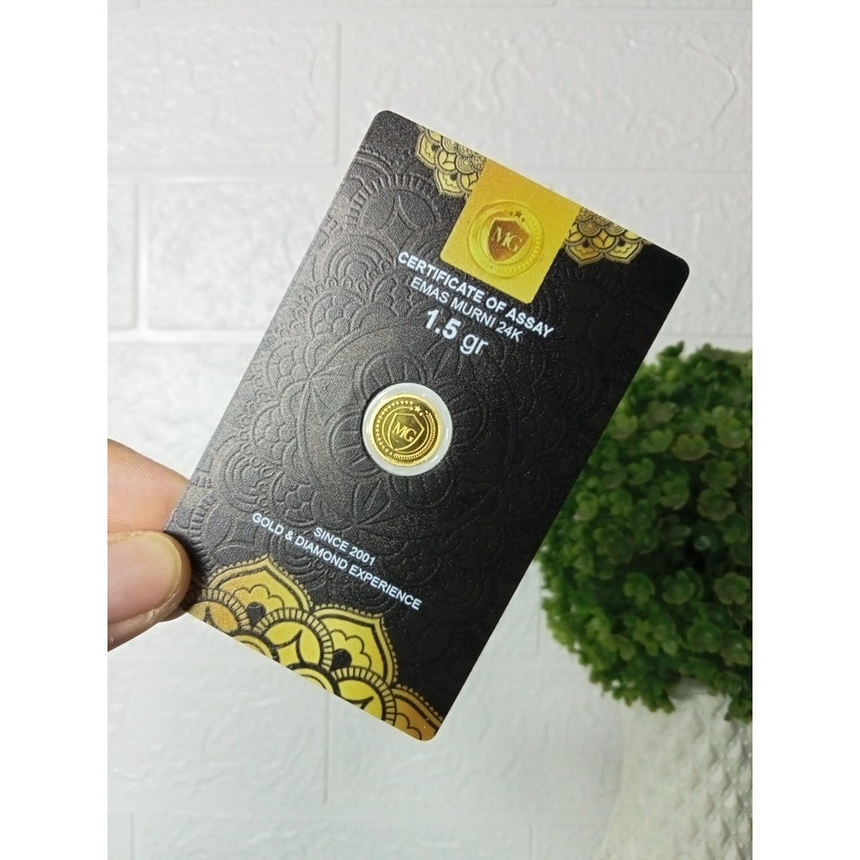 MINIGOLD Reguler Series 1.5 Gram Kemasan PVC TERMURAH TERLARIS Emas Mini Emas Batangan Logam Mulia Murni 24 Karat Bersertifikat Resmi Asli Original Tabungan Emas Souvenir Keren Mewah