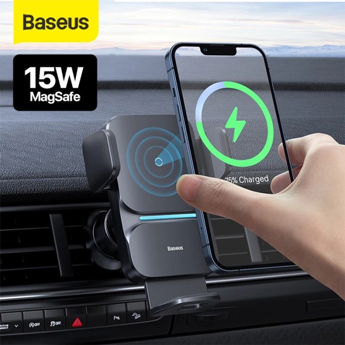 Baseus Car Mount Holder Fast Wireless Charger 15W - Auto Clamp - Universal 360 Derajat