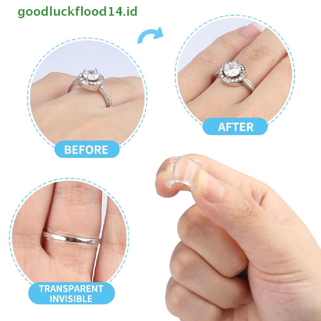 [GOOGFOUR] 8ukuran Silikon Invisible Clear Ring Size Adjuster Mengencangkan Pengecil Alat Perhiasan [TOP]