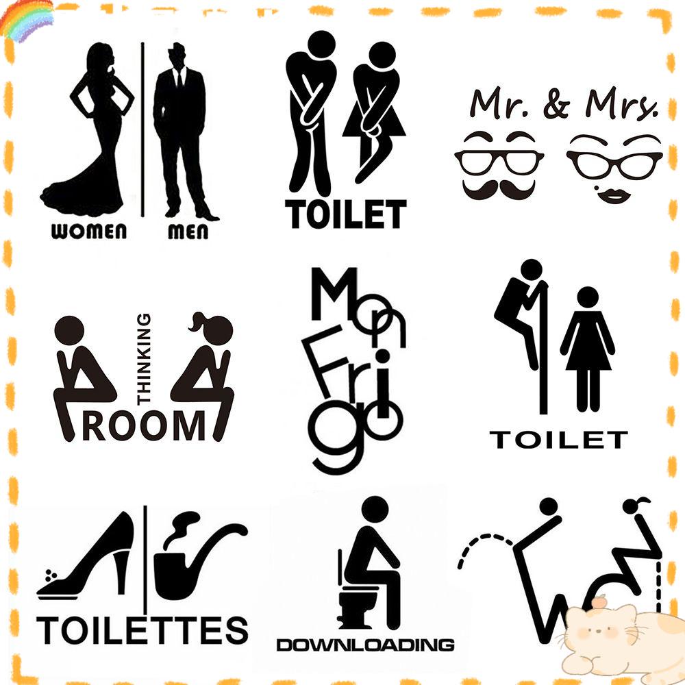 Solighter Toilet Decals Fashion Kamar Mandi Rumah Seni Dekorasi Pintu