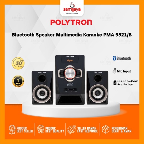 SPEAKER POLYTRON PMA 9321/B BLUETOOTH SPEAKER MULTIMEDIA KARAOKE PMA-9321/B BLACK