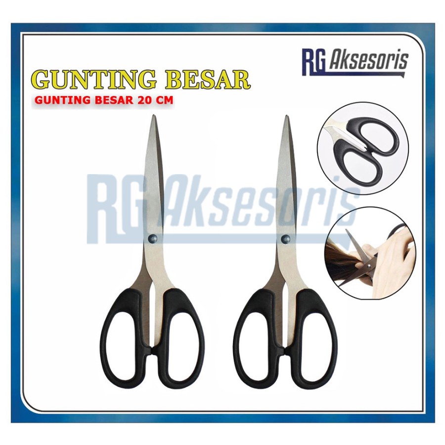 

gunting serbaguna sedang aneka ukuran original impor stainless steel perlengkapan sekolah kantor gunting