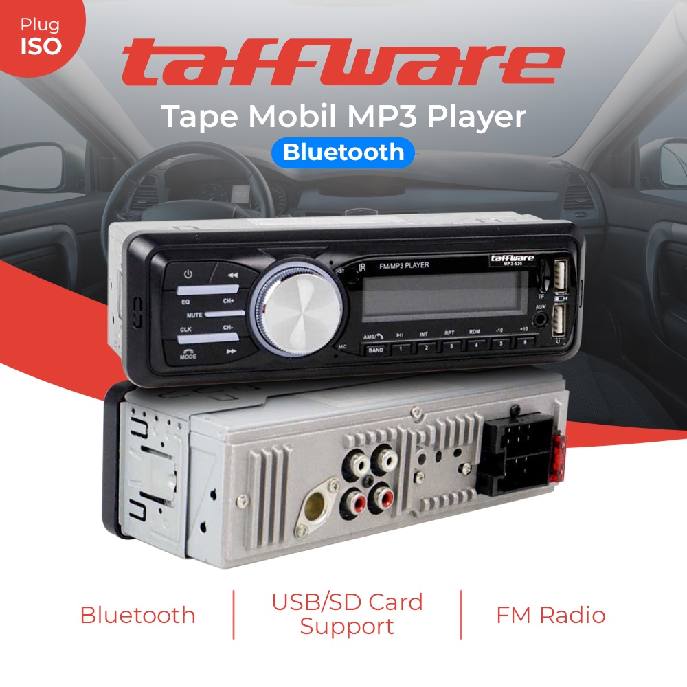 Taffware Tape Audio Mobil MP3 Player Bluetooth Wireless - MP3-530 - Black