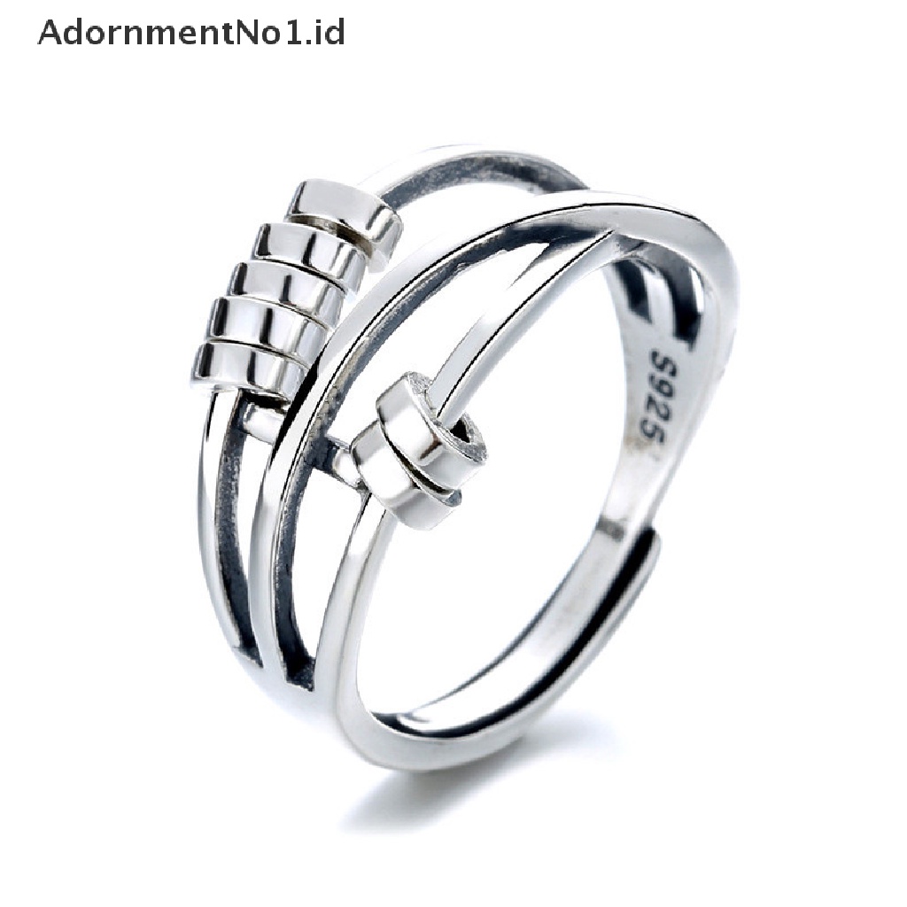 [AdornmentNo1] Cincin Kecemasan Pembukaan Yang Dapat Disesuaikan Fidget Ring Dengan Manik-Manik Cincin Perhiasan Penghilang Stres [ID]