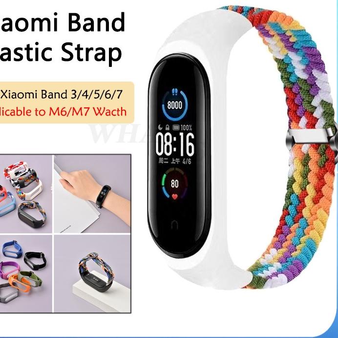 Depan1 Xiaomi Band Elastic Strap Mi Band 3 4 5 6 7 Adjustable Nylon Strap M6 M7 Smartwatch Replaceme