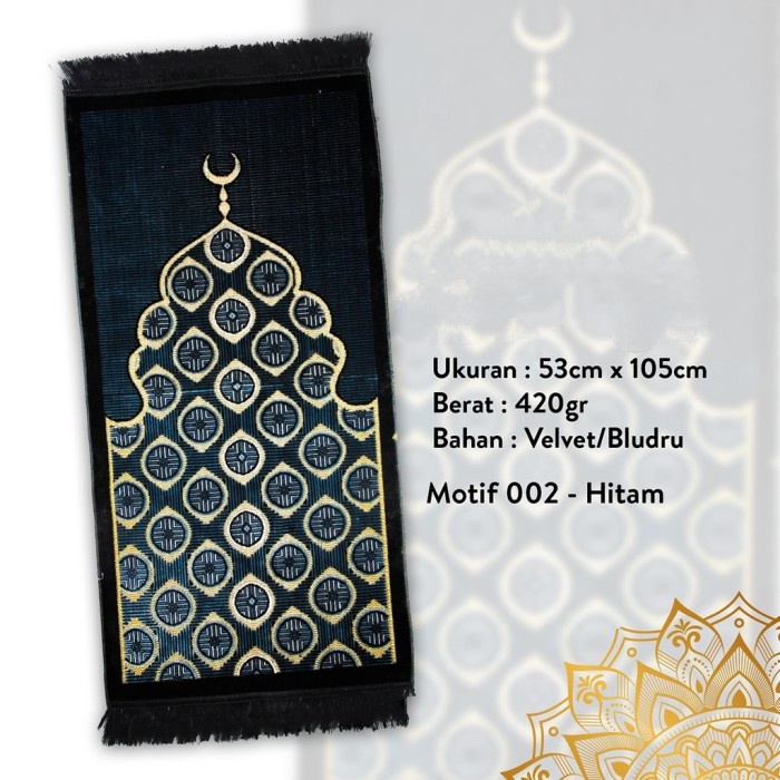 Sajadah sajadah tebal turki ukuran tanggung atau midi premium exlusive - Hitam(T8M1) Sajadah Wangi T
