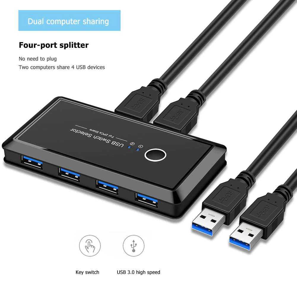 Alat share USB 2in 1 - USB Splitter 2PC in 1 - USB Sharing 2in1 - USB Sharing Switch 2x4 Port KVM 2 PC USB Switch USB 2.0