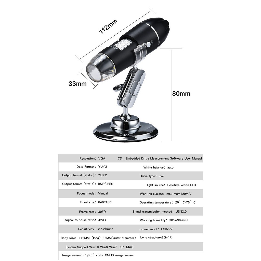 Microscope Mikroskop USB Digital Zoom Magnifier Monokuler Kamera Pembesar Elektronik Endoscope 1000X &amp; 1600X