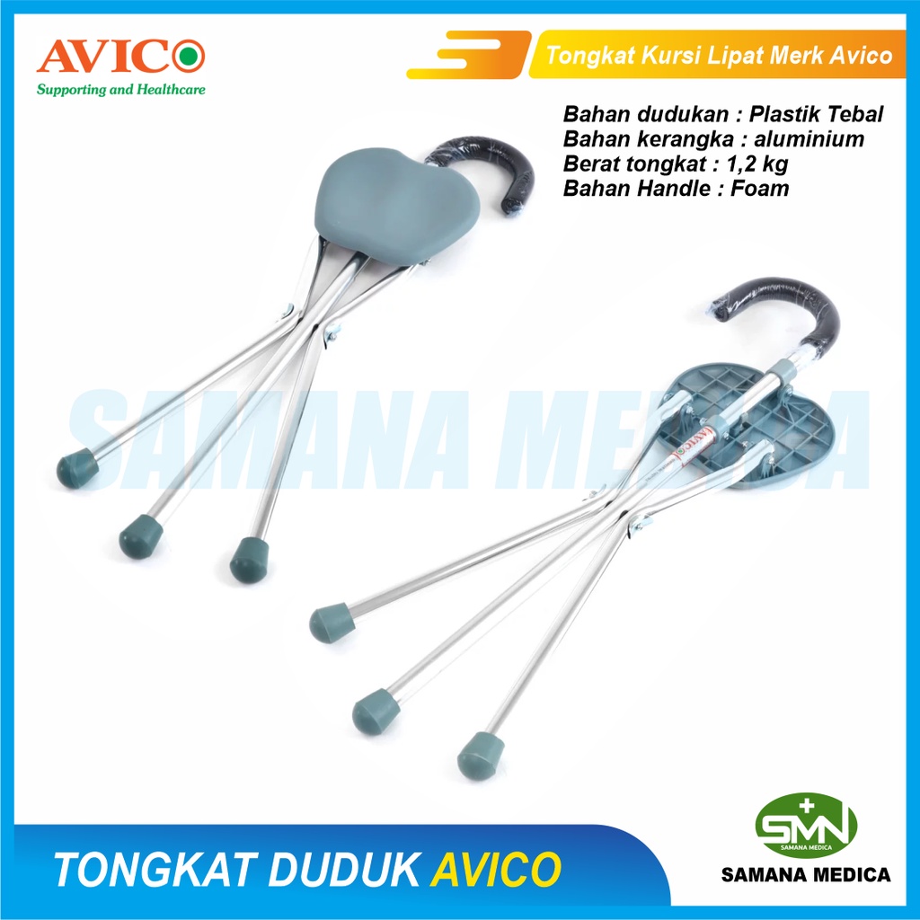 Tongkat Duduk Lipat Merk AVICO F-0055 Tongkat Kursi Lipat AVICO Ringan dan Kokoh