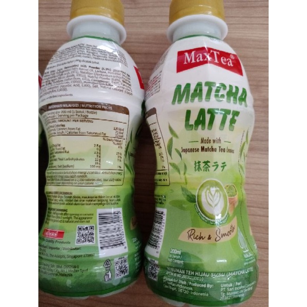 MAXTEA MATCHA LATTE 200ML / MAXTEA TEH HIJAU SUSU