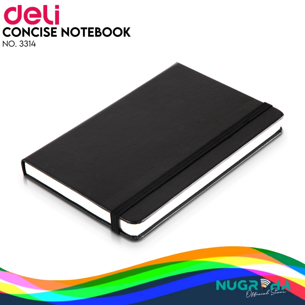 Deli High Quality Notebook Bahan Cover Kulit 96 Lembar Ukuran 56K 3314