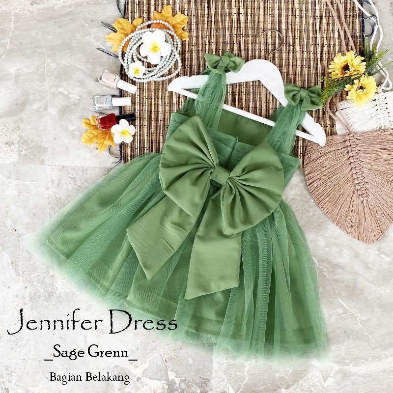 jennifer dress anak dan dewasa /dress anak perempuan warna sage/dress sage anak dan dewasa