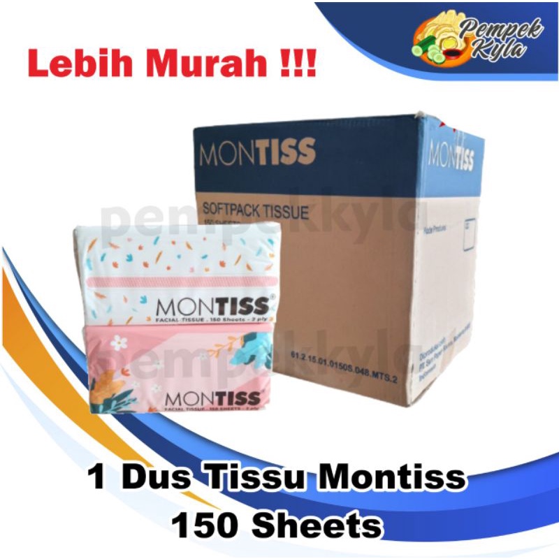 Montiss 150 sheets 2 ply ( 1 karton isi 48 pcs)